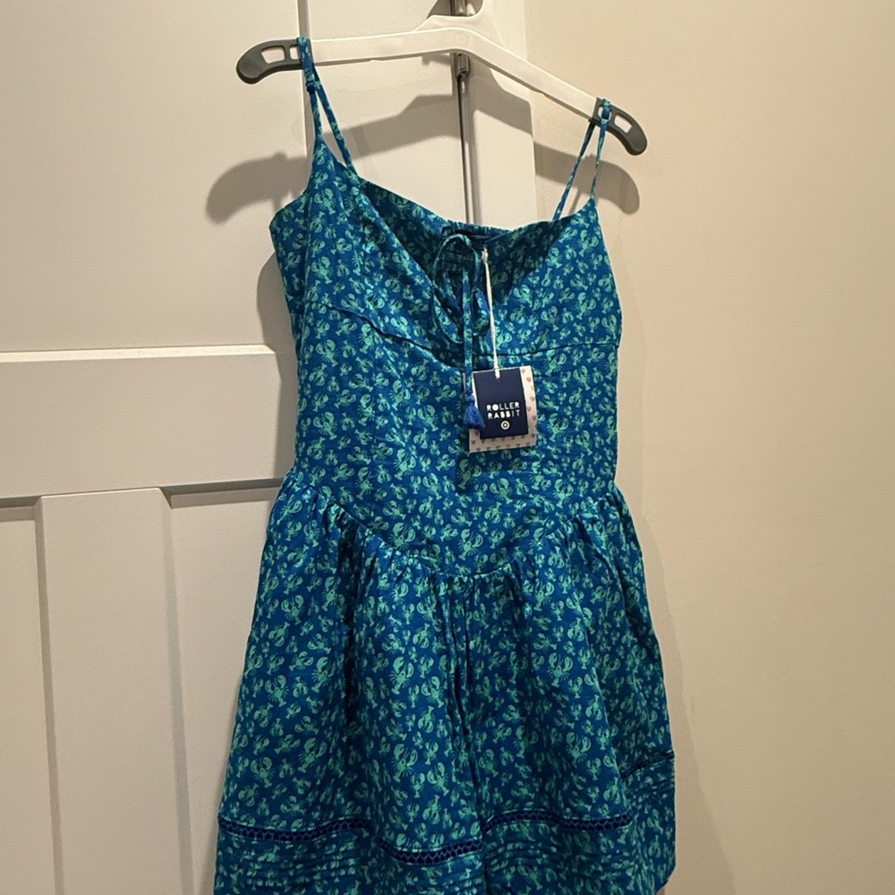Roller Rabbit Blue Floral Spaghetti-Strap Sundress